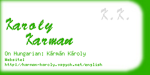 karoly karman business card