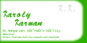 karoly karman business card